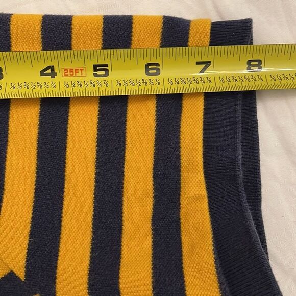 Ralph Lauren Vintage Polo Shirt Mens Sive Large Striped Yellow Blue Custom Fit - Picture 6 of 10